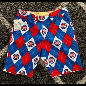 Chi Cubs Loudmouth Argyle Poly StretchTech Shorts